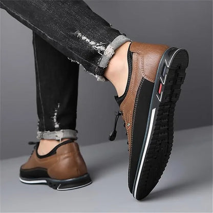 Men’s Two-Tone Leather Casual Walking Shoes
