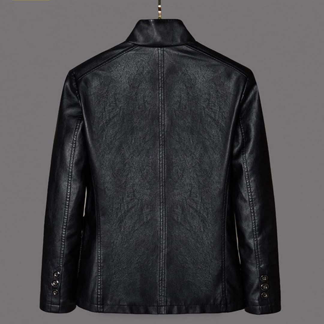 Men's Black Faux Leather Blazer - Slim Fit. Casual. Business Casual.