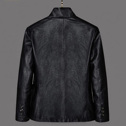 Men's Black Faux Leather Blazer - Slim Fit. Casual. Business Casual.