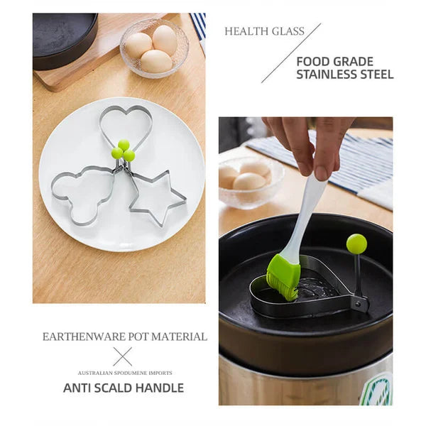 5 Pcs Stainless Steel Fried Egg Moulds