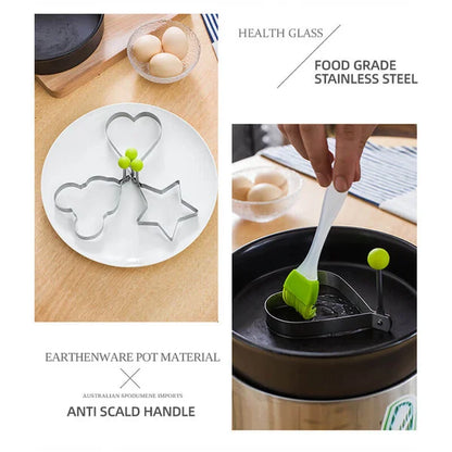 5 Pcs Stainless Steel Fried Egg Moulds