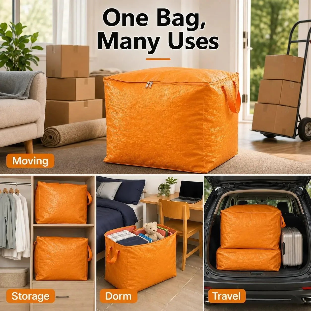 Heavy-Duty Zippered Moving and Storage Bag