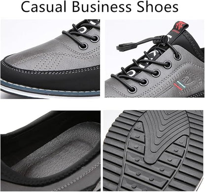 Men’s Two-Tone Leather Casual Walking Shoes
