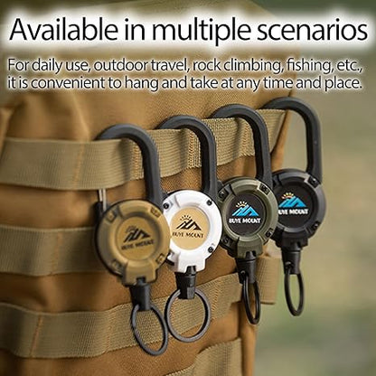 Retractable Carabiner Key Reel for Backpack & Belt 3-Piece Set