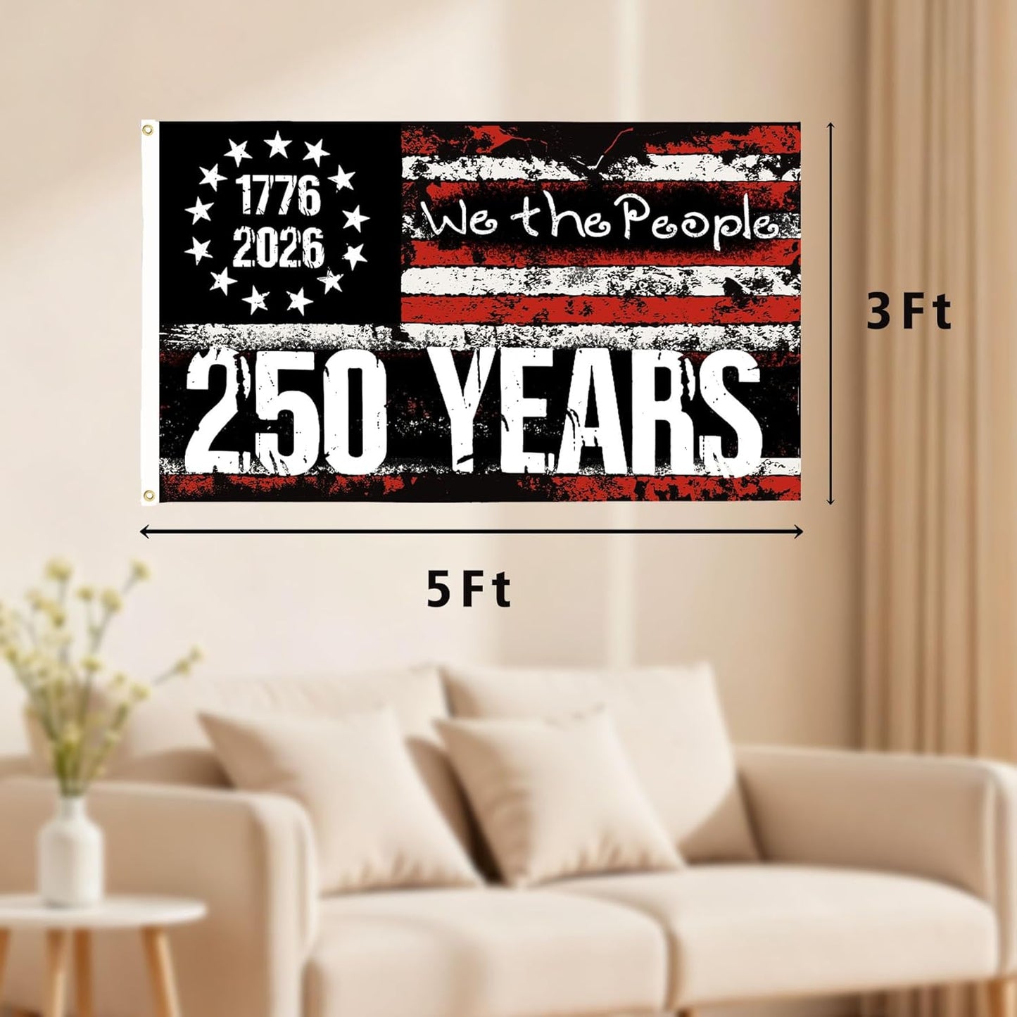 3 Ply USA Anniversary 250th Flag