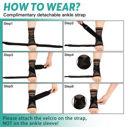 Adjustable Copper Compression Ankle Braces – Pair