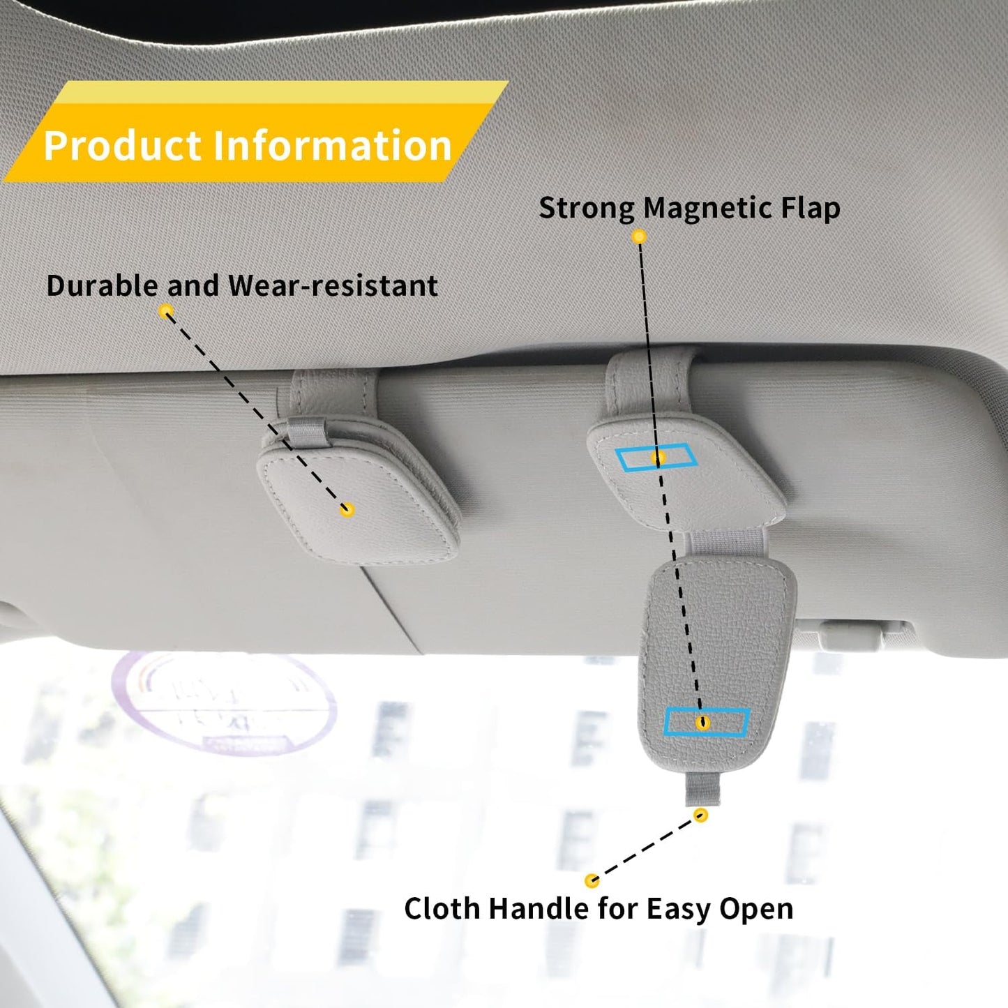 Chiccorsa 2026 Sunglass Holder for Car-2Pcs