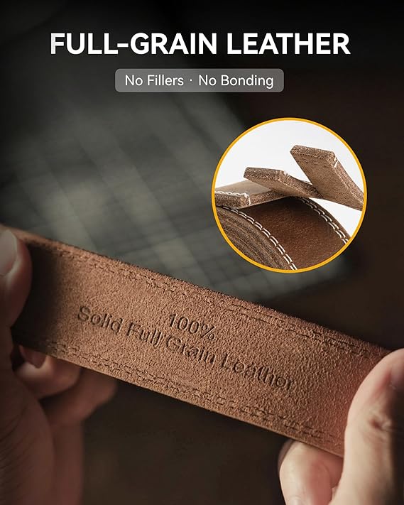 Men's Full-Grain Leather Casual Handmade Belt