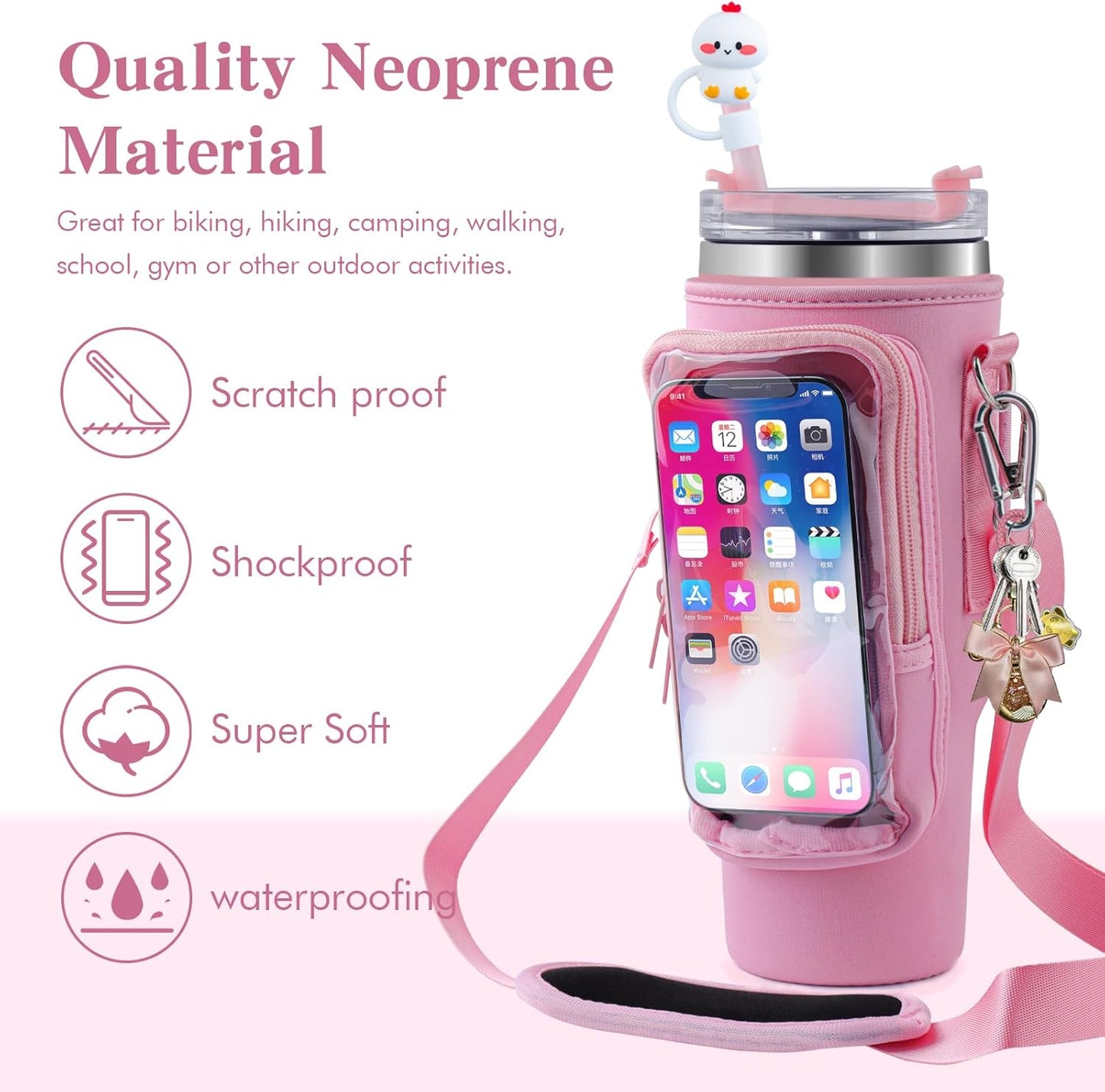 Transparent Touchscreen Tumbler Carrier Bag