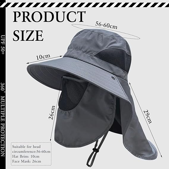 Fishing Hat Wide Brim UV Sun Protection Hat UPF 50+