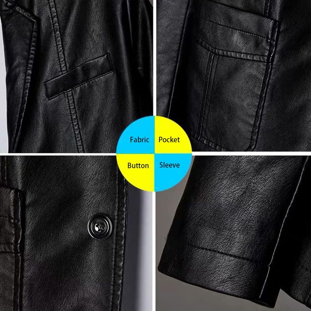 Men's Black Faux Leather Blazer - Slim Fit. Casual. Business Casual.