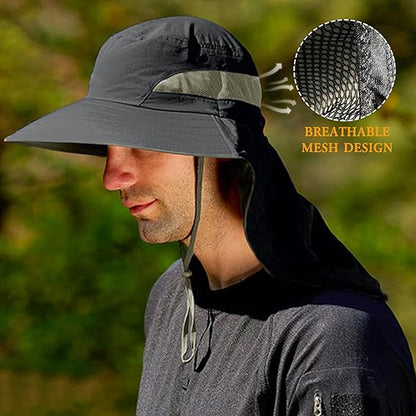 Fishing Hat Wide Brim UV Sun Protection Hat UPF 50+