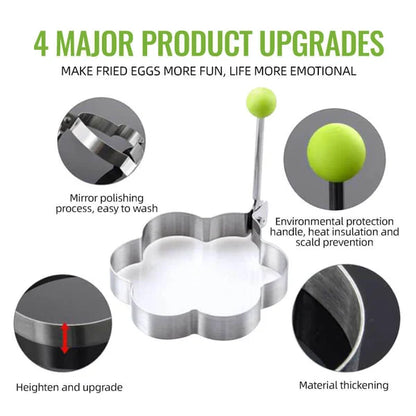 5 Pcs Stainless Steel Fried Egg Moulds