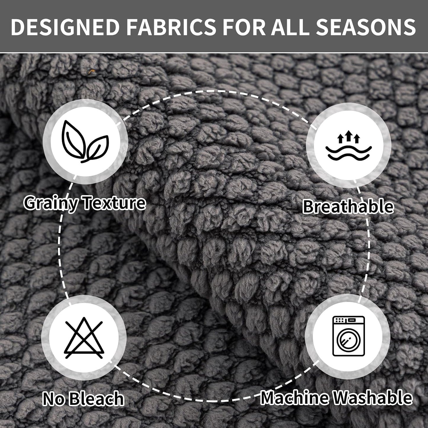 Plush Bubble-Fleece Non-Slip Sofa Cover