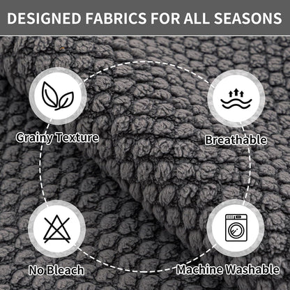 Plush Bubble-Fleece Non-Slip Sofa Cover