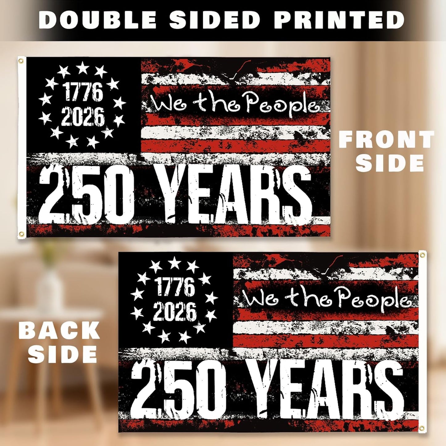 3 Ply USA Anniversary 250th Flag