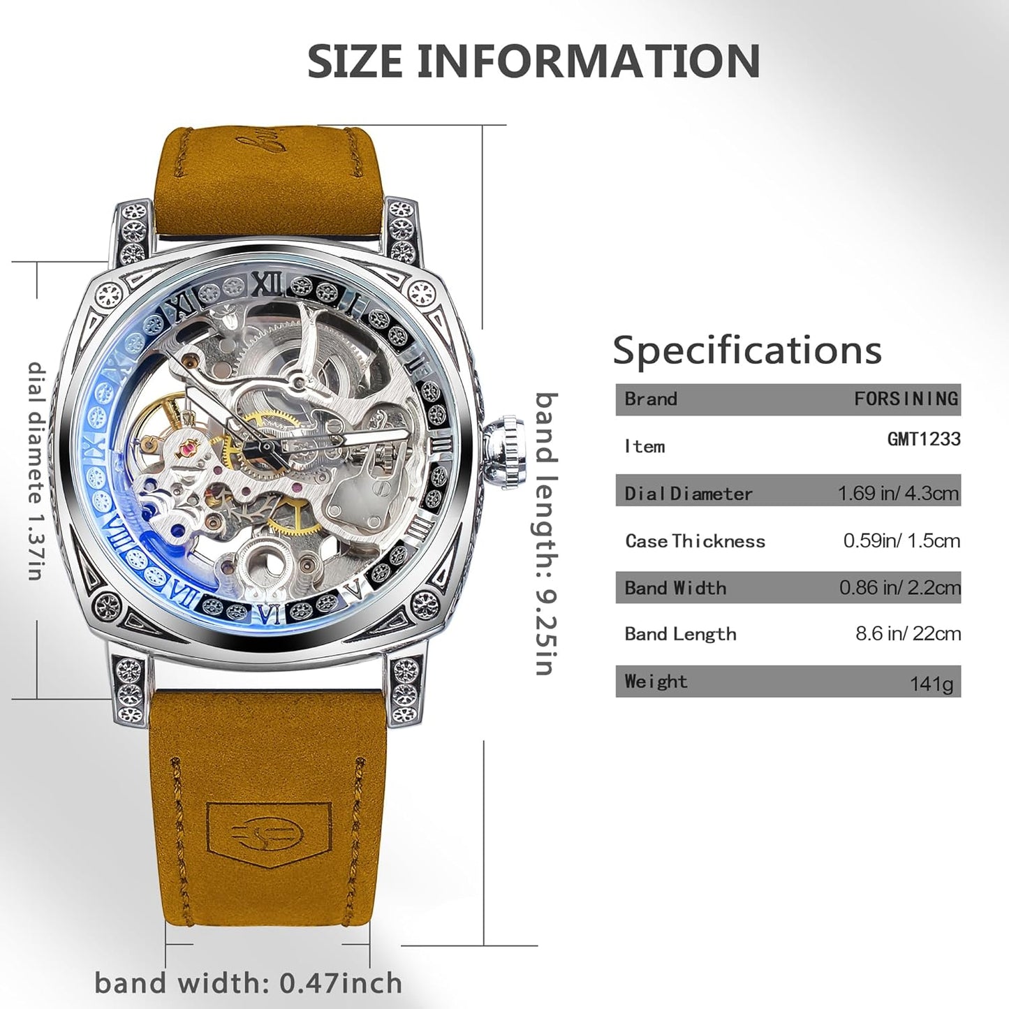 Square Luxury Retro Mechanical Watch