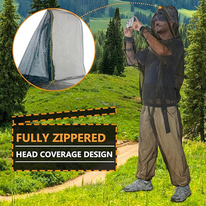 Outdoor Anti-Mosquito Mesh Clothing Set, Hiking Camping Fishing Apparel