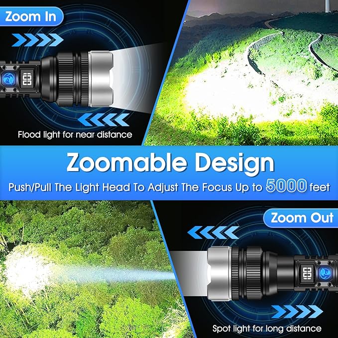 StormBeam Rechargeable Flashlight with Telescoping Zoom