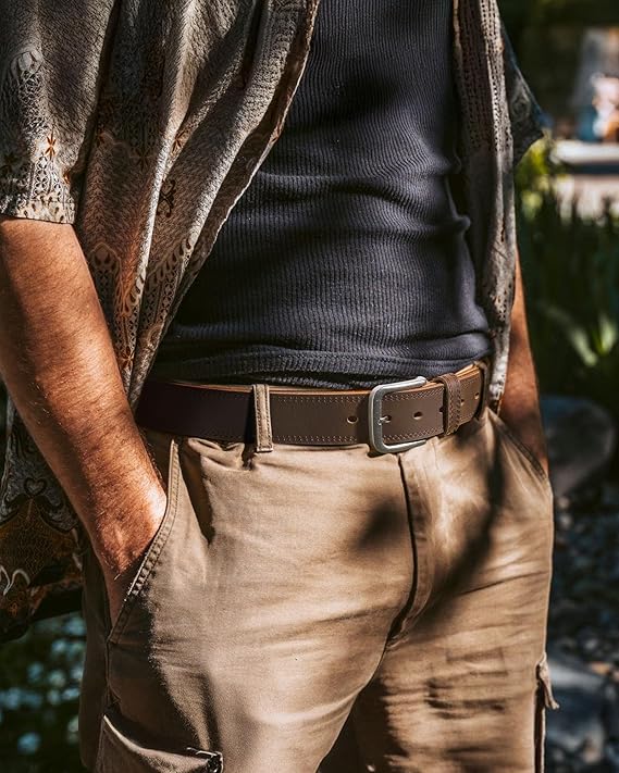 Men's Full-Grain Leather Casual Handmade Belt