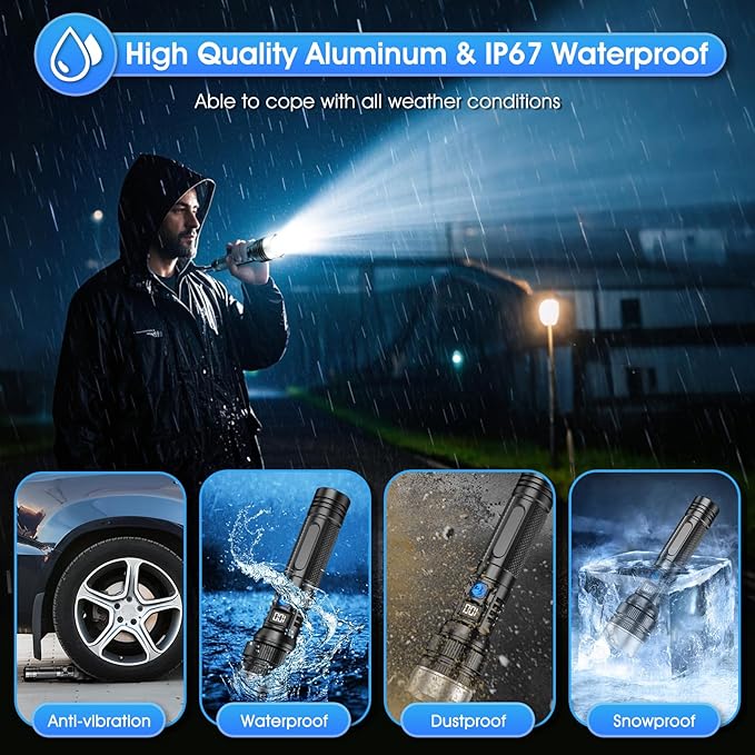 StormBeam Rechargeable Flashlight with Telescoping Zoom