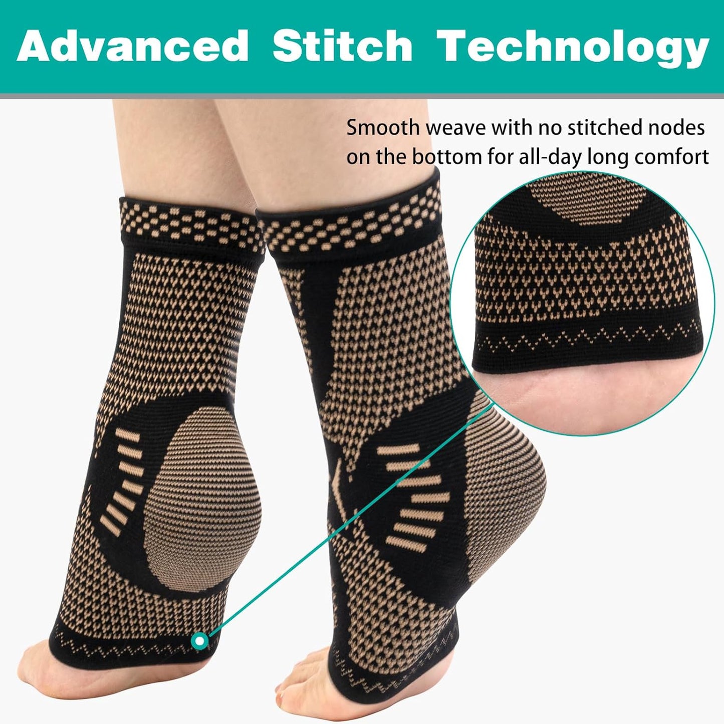 Adjustable Copper Compression Ankle Braces – Pair