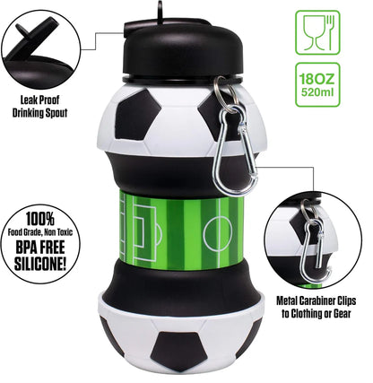 ⚽ Football Water Bottle 18 oz BPA-Free for Boys and Girls Buy 1 Get 1 Free