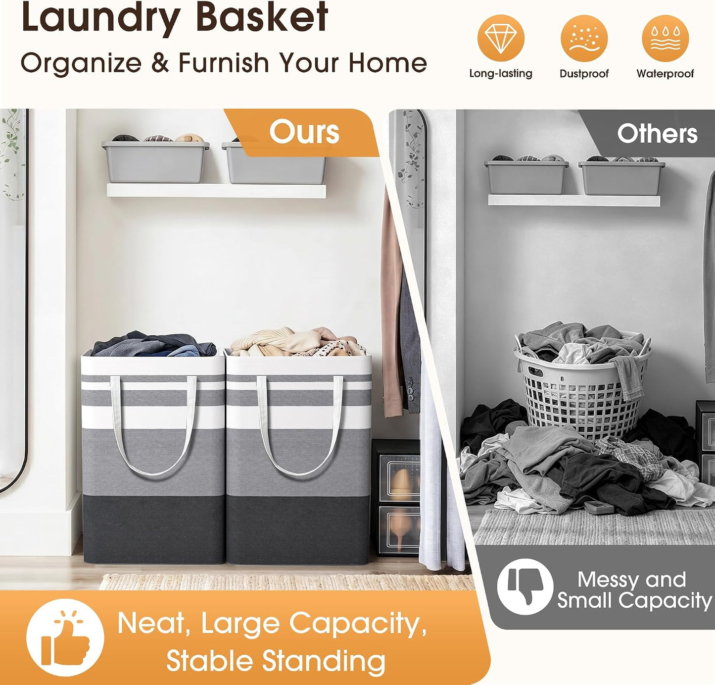Waterproof Freestanding Large Laundry Hampers