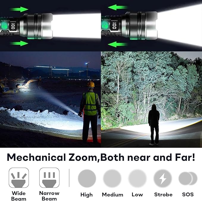 StormBeam Rechargeable Flashlight with Telescoping Zoom