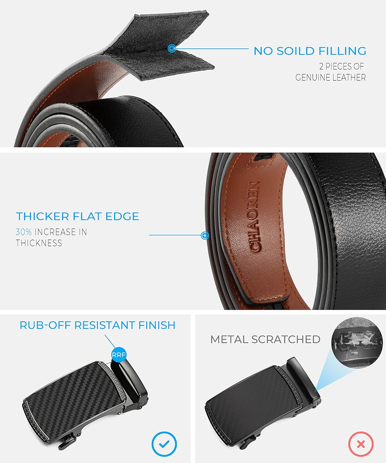 Leather Ratchet Belt For Men