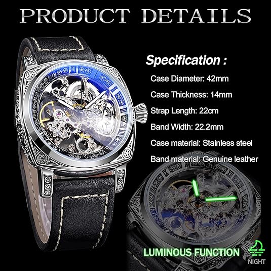 Square Luxury Retro Mechanical Watch