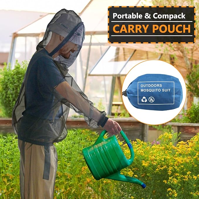 Outdoor Anti-Mosquito Mesh Clothing Set, Hiking Camping Fishing Apparel