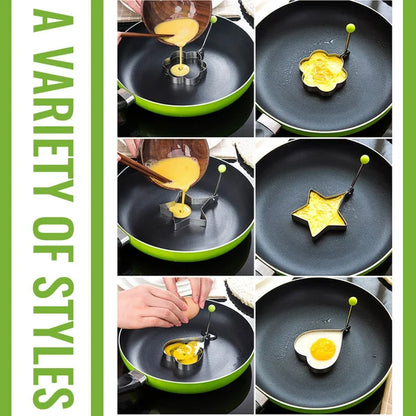 5 Pcs Stainless Steel Fried Egg Moulds