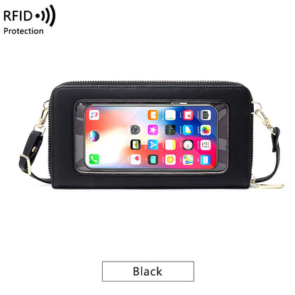 Leather Crossbody Phone Bag for Women
