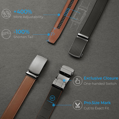 Leather Ratchet Belt For Men