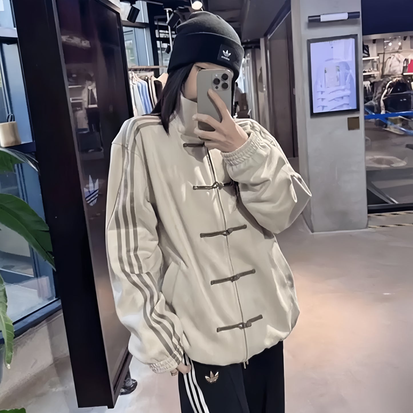 Button Stripes Chinese Jackets