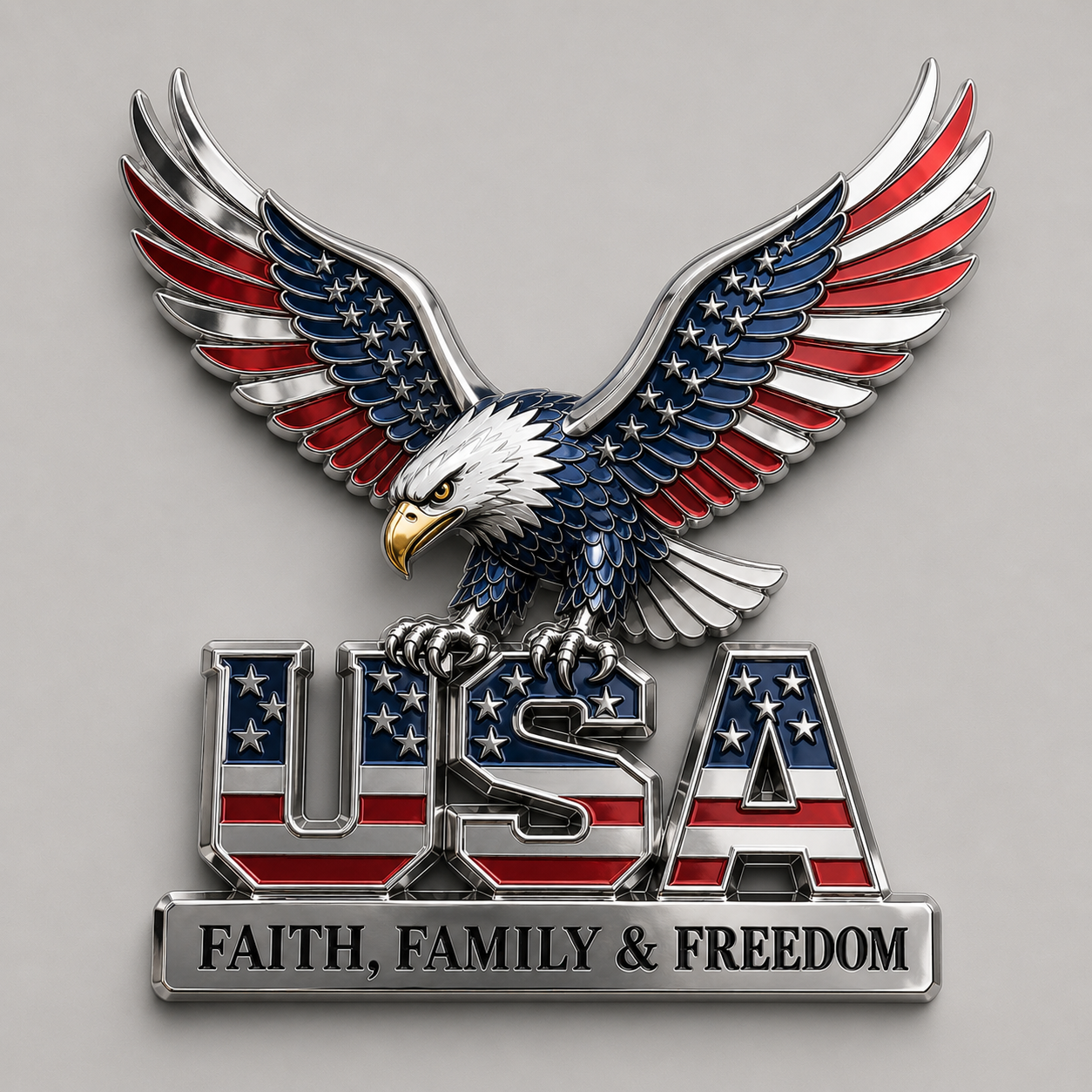 🇺🇸250th Anniversary 49% OFF - ★USA Faith. Family & Freedom★ Metal Emblem
