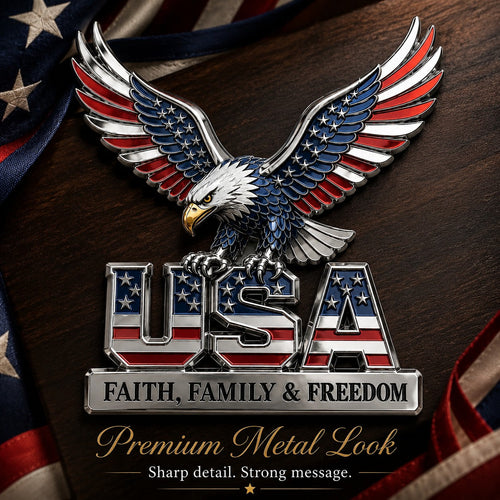 🇺🇸250th Anniversary 49% OFF - ★USA Faith. Family & Freedom★ Metal Emblem