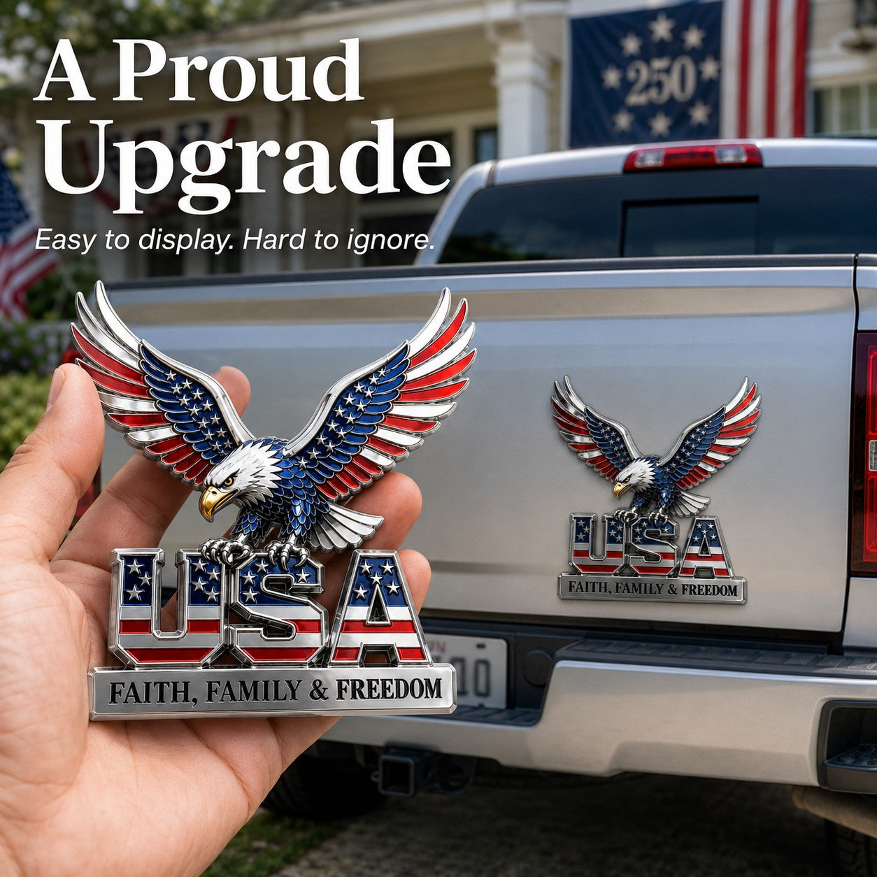 🇺🇸250th Anniversary 49% OFF - ★USA Faith. Family & Freedom★ Metal Emblem