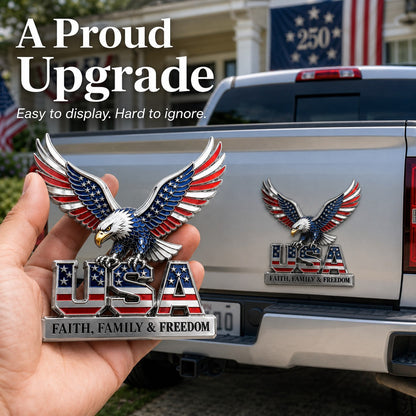 🇺🇸250th Anniversary 49% OFF - ★USA Faith. Family & Freedom★ Metal Emblem