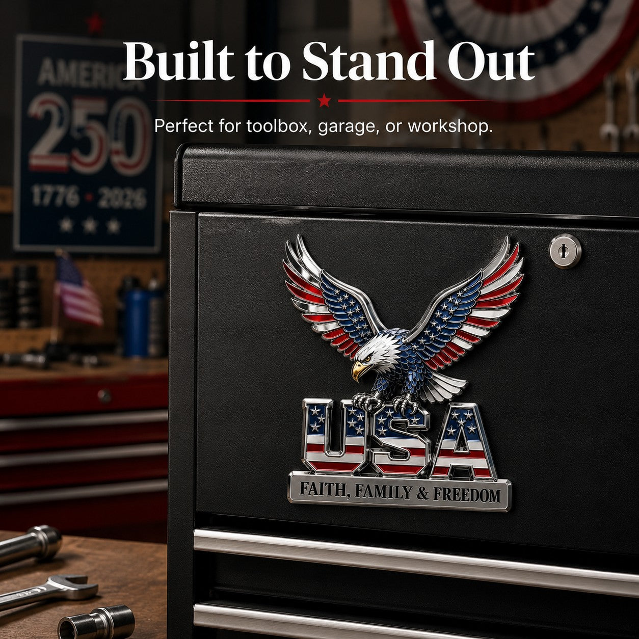 🇺🇸250th Anniversary 49% OFF - ★USA Faith. Family & Freedom★ Metal Emblem