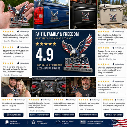 🇺🇸250th Anniversary 49% OFF - ★USA Faith. Family & Freedom★ Metal Emblem