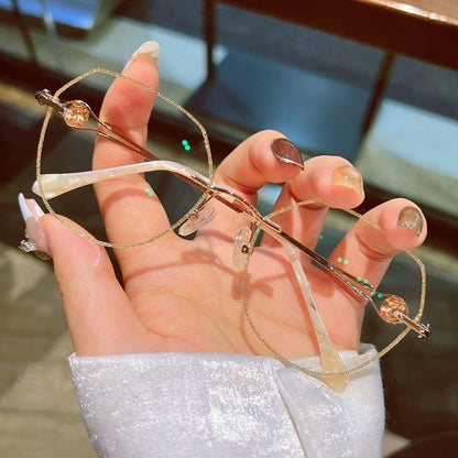 Diamond Rimless Anti-Blue Light Presbyopia Glasses