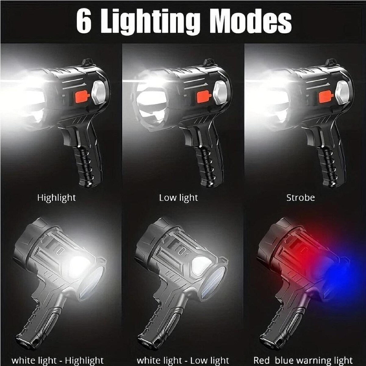 Rechargeable LED Handheld Spotlight Torch Set