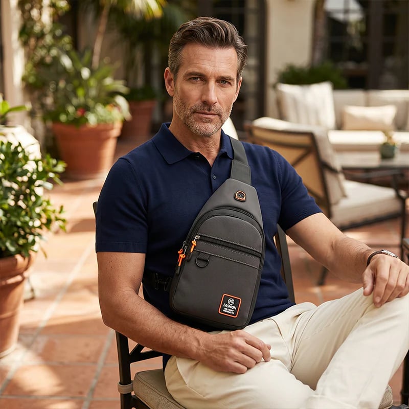 Men's Multi-Pocket Crossbody Sling Bag