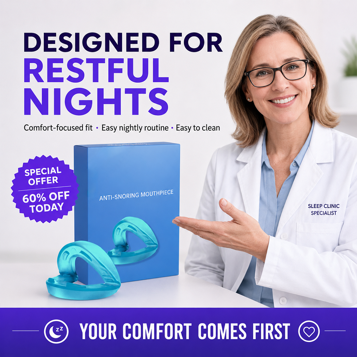 Adjustable Anti-Snoring Mouthpiece – 2 Pack