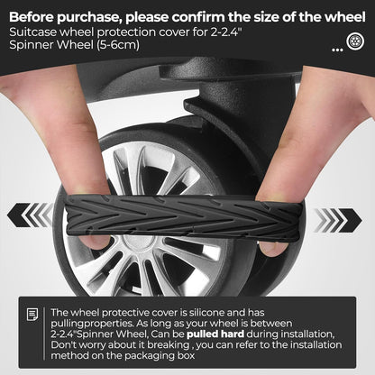 Silicone Luggage Wheel Protector Covers – 8 Pack