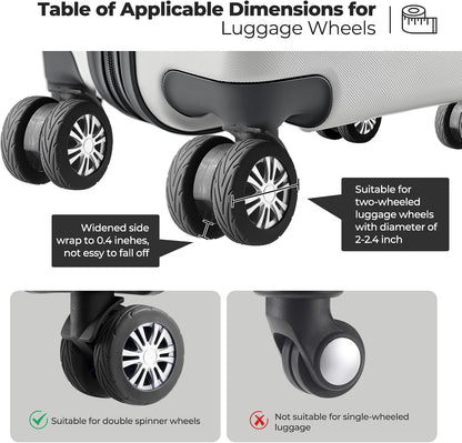 Silicone Luggage Wheel Protector Covers – 8 Pack