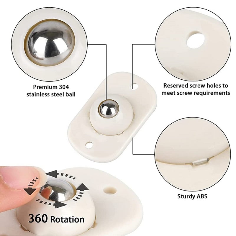 Self-Adhesive Ball Transfer Caster Wheels – 8 Pack