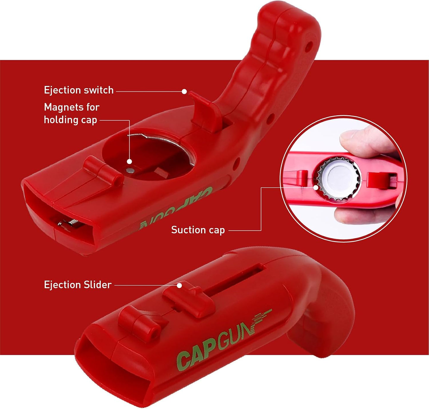 PopShot Bottle Cap Launcher Openers – 3 Pack（ Random Color）
